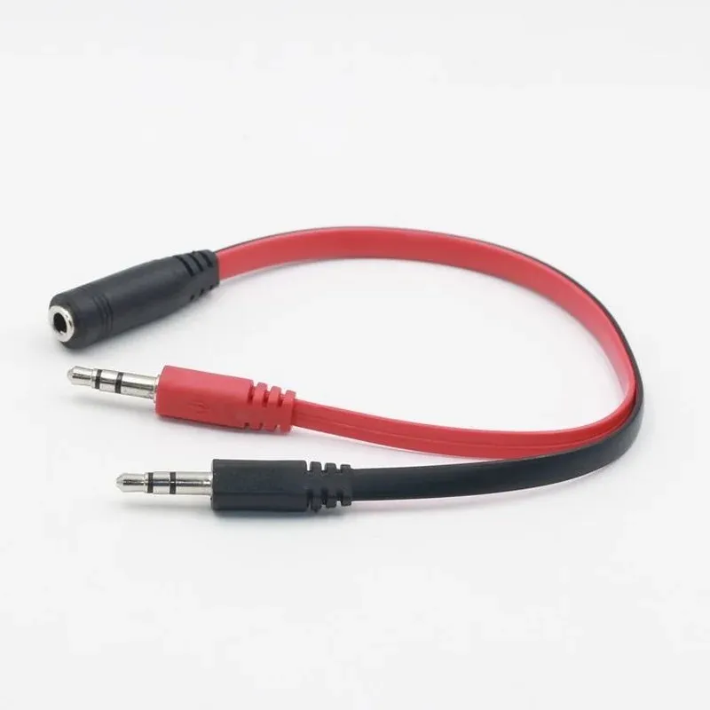 NEW 2024 3.5mm 1 Female To 2 Male AUX Audio Cable Mic Splitter Cable Earphone Headphone Adapter Cable for Phone Pad Mobilefor Phone Mic Splitter