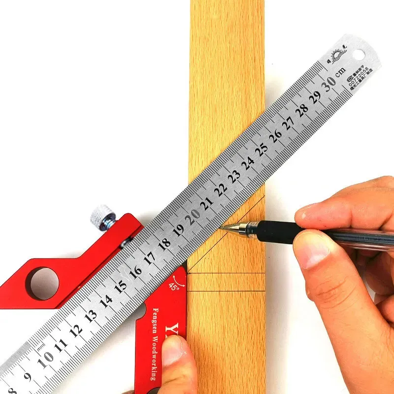 Center Scribe Gauge – Aluminum Alloy 45° Angle Marker, Circle Center Finder For Woodworking Layout & Marking