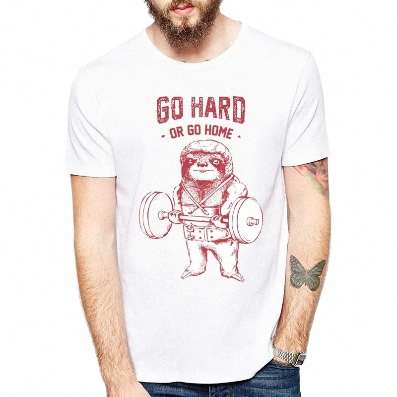 gorąca wyprzedaż Fi lenistwo/kot/francuski Ćwiczenie twardy design MNE kreatywne wydrukowane koszulka krótkie rękawe męskie topy hipster tee k2qt#