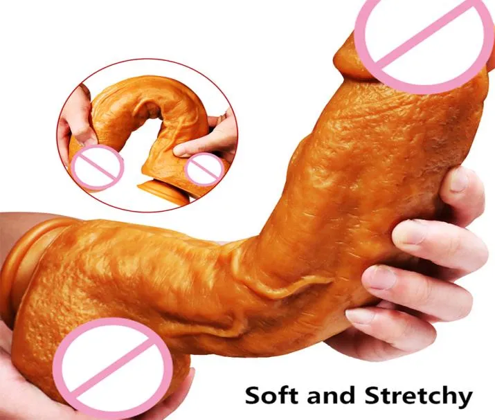 1259Inch Dildo med Suction Cup DoubleLayer Silicone Super Long Big Penis Deepthroat Training Masturbator Sex Toy for Women1433647