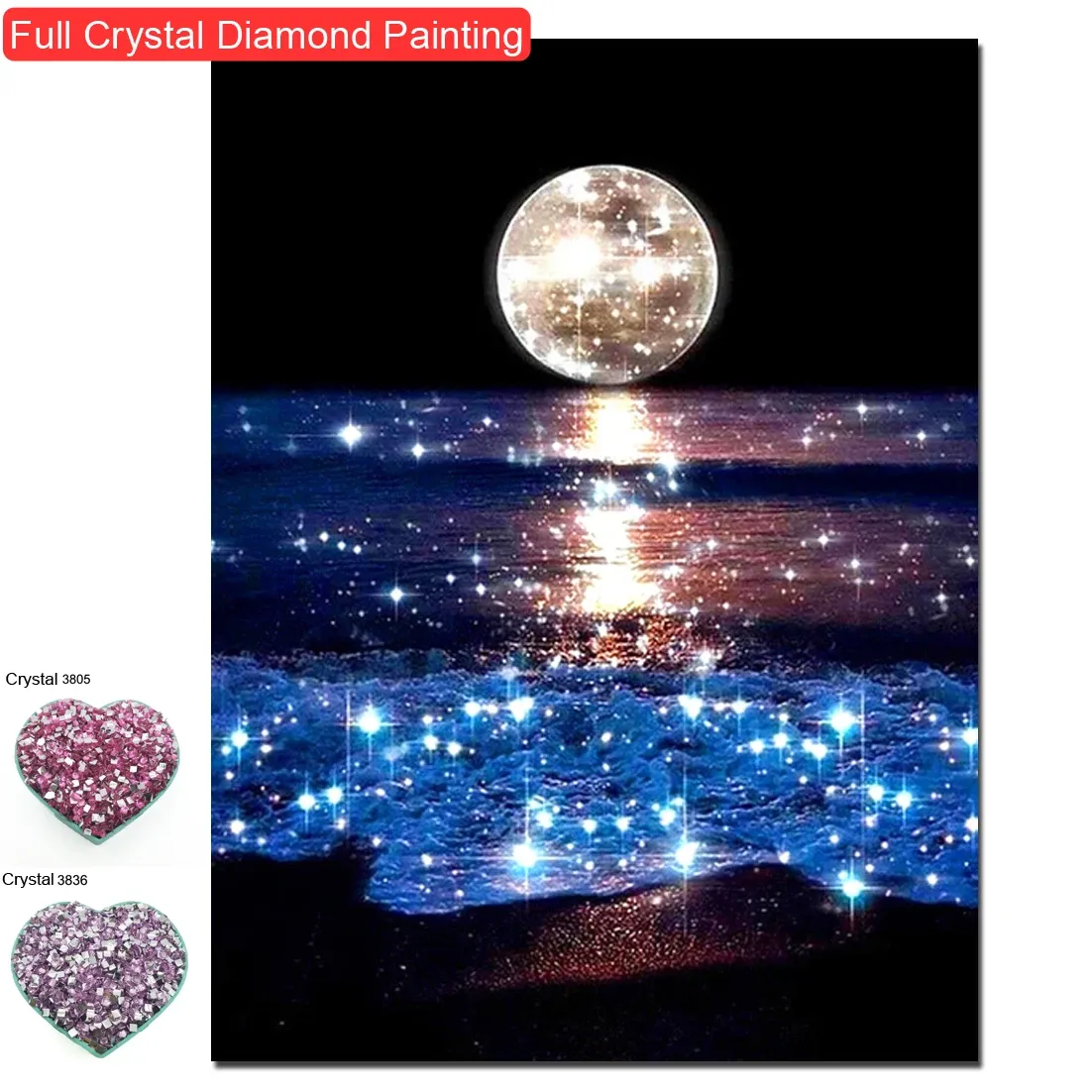 Stitch Sophie Beauty Crystal/Ab Diamond Painting Waterfall Moon Mozaïek Landschap Cross Stitch Borduurwerksets Handgemaakte cadeau Wall Decor