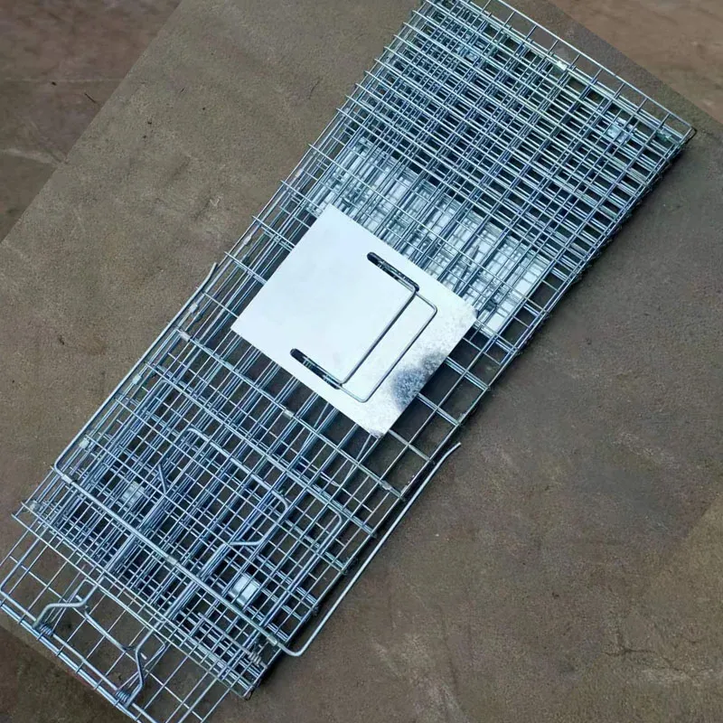 Cages 108x40x45cm LARGE FOLDABLE Reusable Bait Snap treadplate Catching rescuing rabbit cat Weasel cage animal trap warehouse