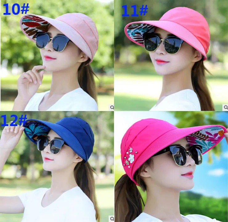 12 Style damskie letnie kapelusze składane słoneczne czapkę ochronę UV VISOR FLOPPY CAP CAP HAT Outdoor DC365