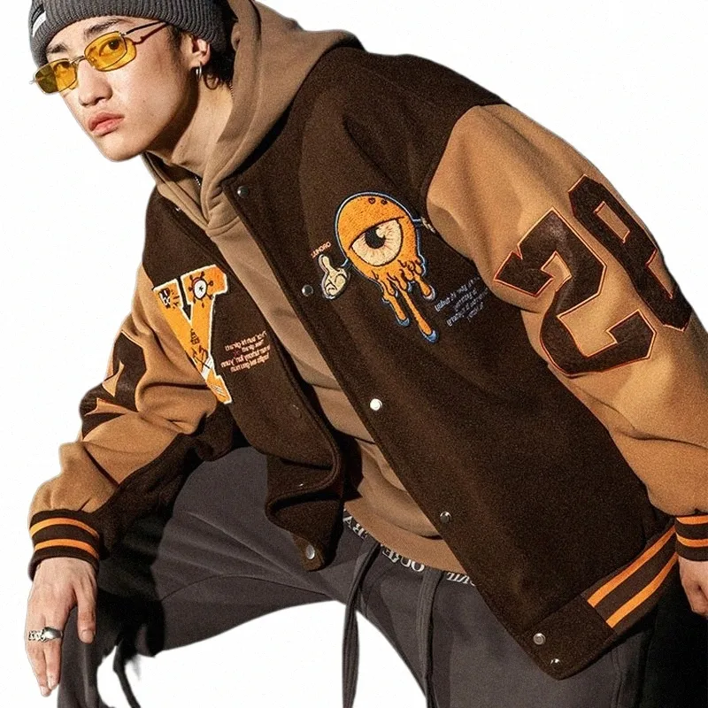 Hommes Femmes Lettre Broderie Varsity Vestes Japonais Mince Surdimensionné Printemps Automne Baseball Veste Manteau Hip Hop Harajuku College c4EW #