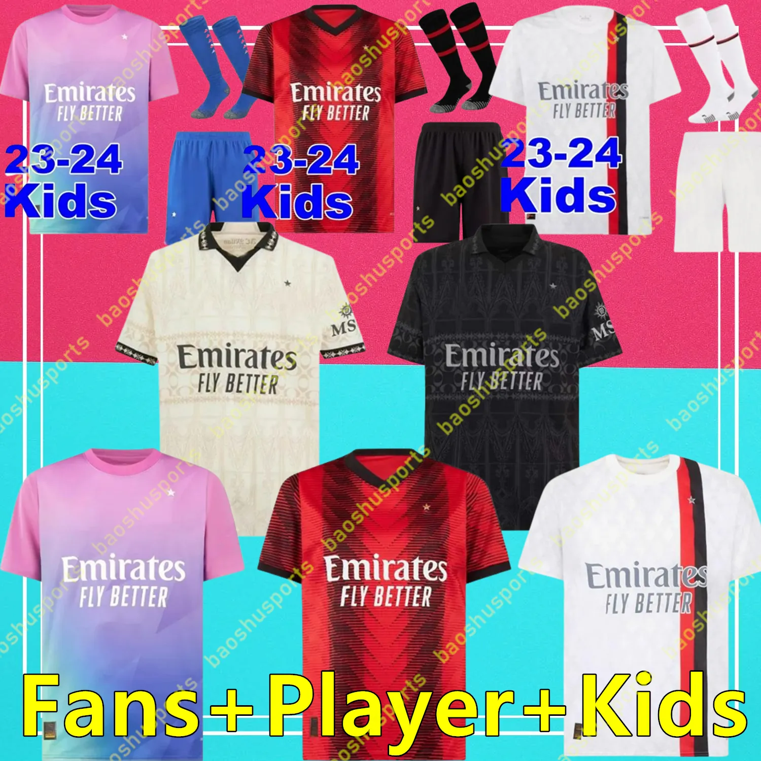 2023 2024 Milans Ibrahimovic Giroud voetbaltruien 23 Pulisic Theo Tonali Reijnders shirt Romagnoli Rafa Leao S.Castillejo Reijnjnders Loftus-Cheek voetbaluniform