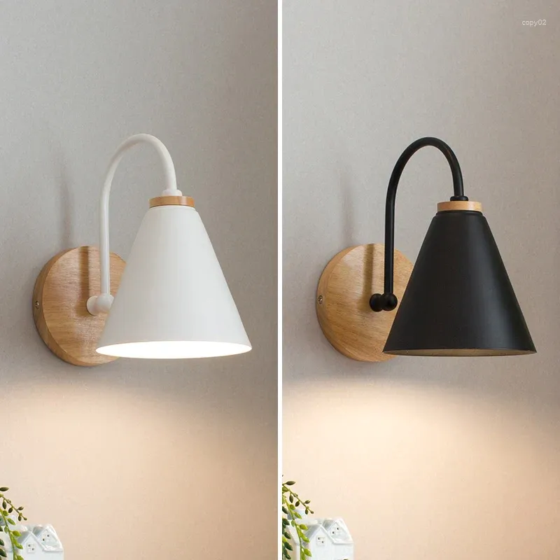 Lampada da parete Luci in legno Comodino Camera da letto Luce Cucina Ristorante Moderno Amaretto nordico Applique Apparecchi di illuminazione