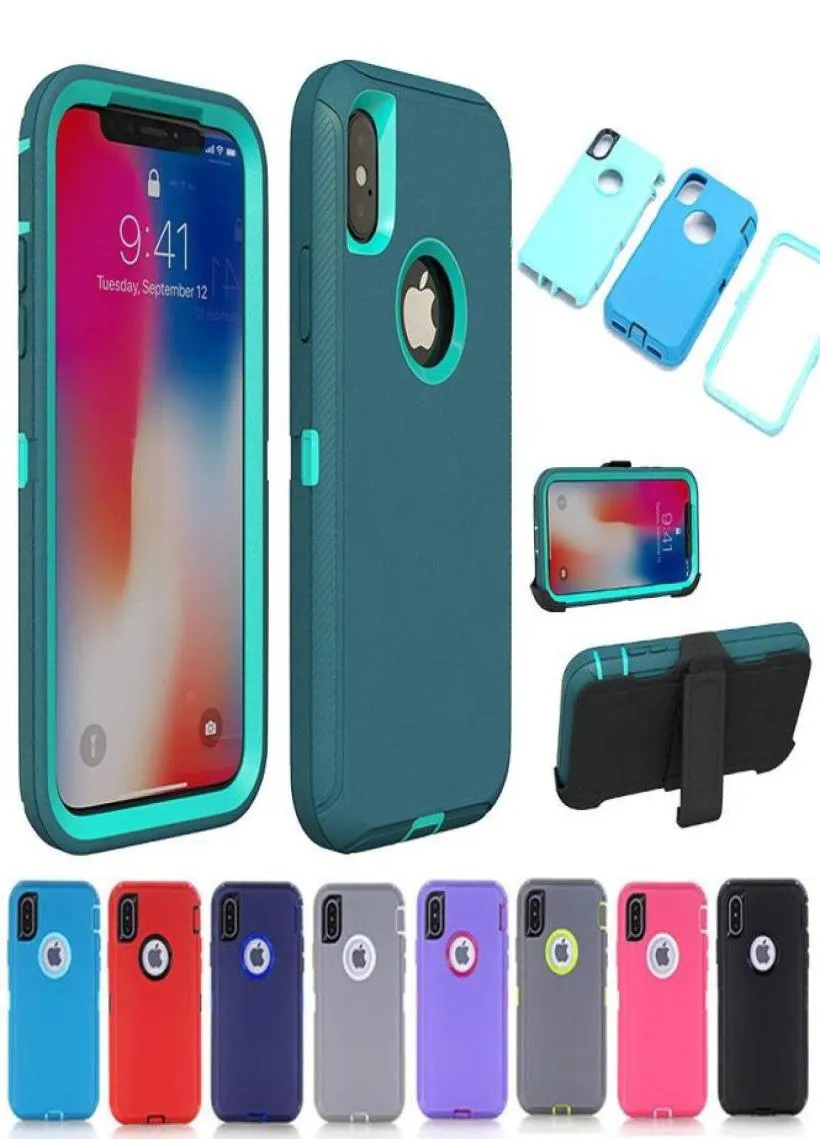 Armor telefoonhoesje voor iPhone 12 Pro Max XS Max XR 7 8 6 6S Plus hoesje 3 in 1 hybride pc TPU schokbestendig Defender Cover voor iPhone 11 P1227243