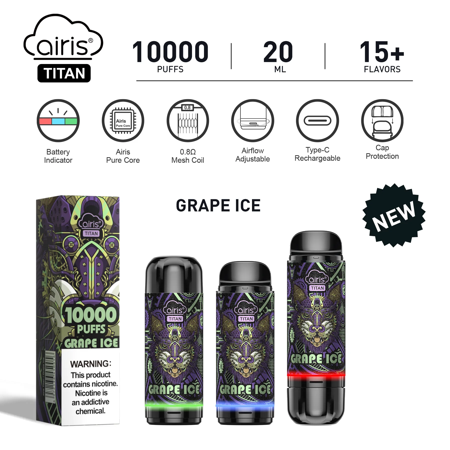 Top Wape Producens Prefilled Vaper jednorazowy Pod Airis Titan 10000 Puff Bar vs Maskowanie WGA Vozol 10K E Factory Factory Bezpośrednio jednorazowe Vape