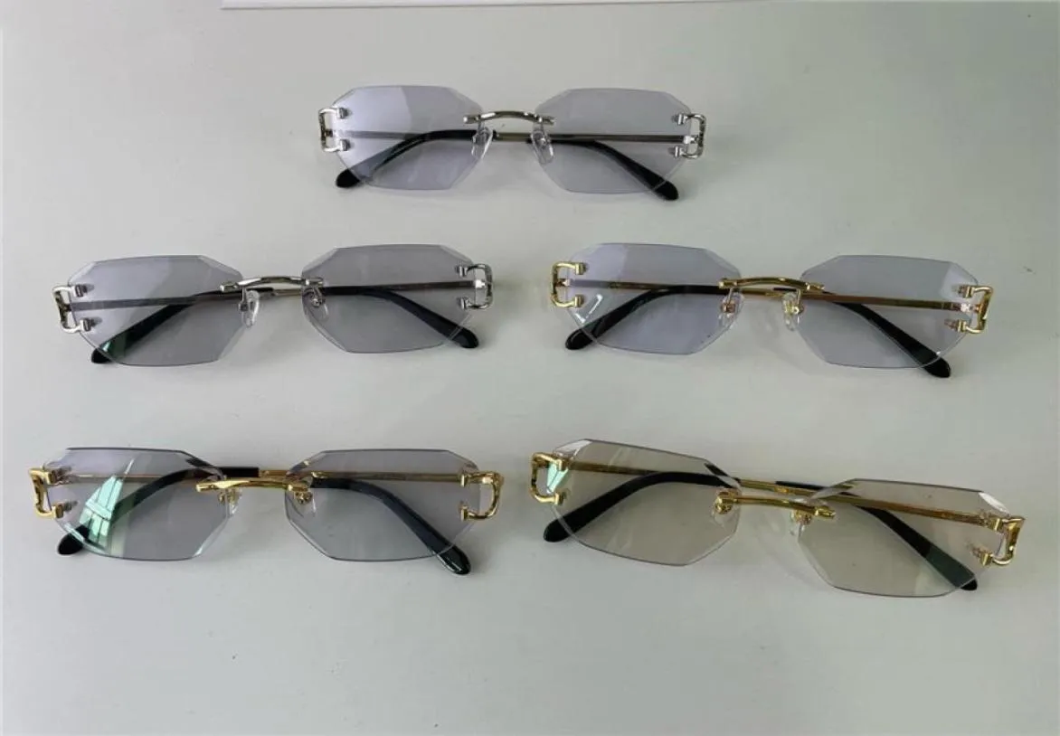 Buff güneş gözlükleri pokromik lens renkleri güneş ışığında değişti kristal berraklığında koyu elmas kesilmiş lens rimless metal çerçeve dışarısı 7226344