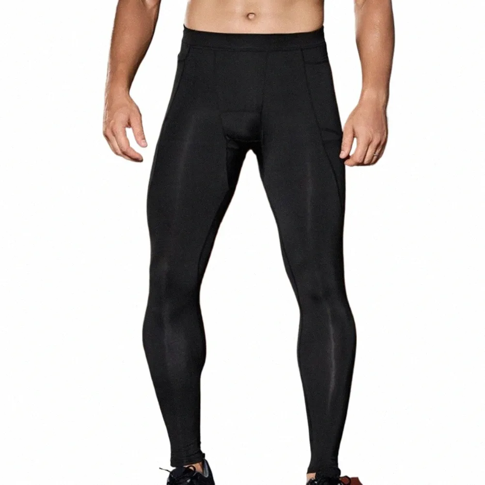 gym Compri Tights Men Fitn Stretchy Pocket Fit Sport Leggings Running Quick-drying Rguard Training Pants Workout G7pS#