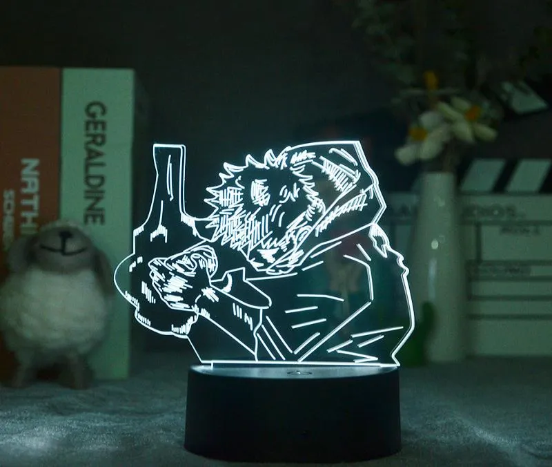 Smart Itadori Yuji veilleuse projecteur Anime LED 3D Illlulsion veilleuse lampe de bureau Jujutsu Kaisen Fans adolescent cadeau chambre Decora6747657