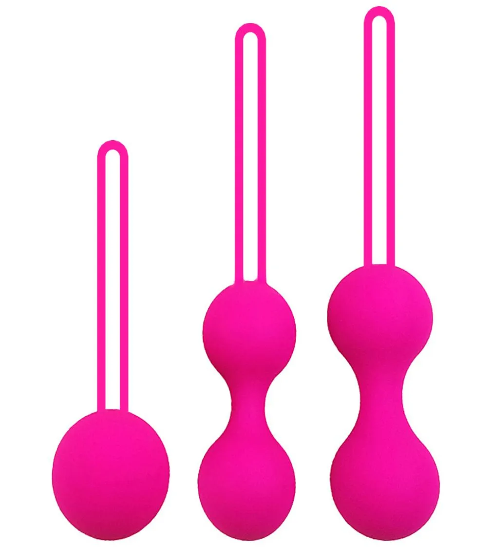 Ställ Safe Silicone Smart Ball Kegel Ben Wa Vagina Dra åt träningsmaskin Vaginal Geisha Sex Toys For Women4658239