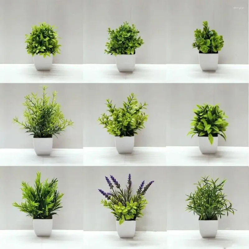Fleurs décoratives fausses en pot de table de bonsaï en pot décoration de fleurs artificielles fausses plantes simulées arbre pot jardin