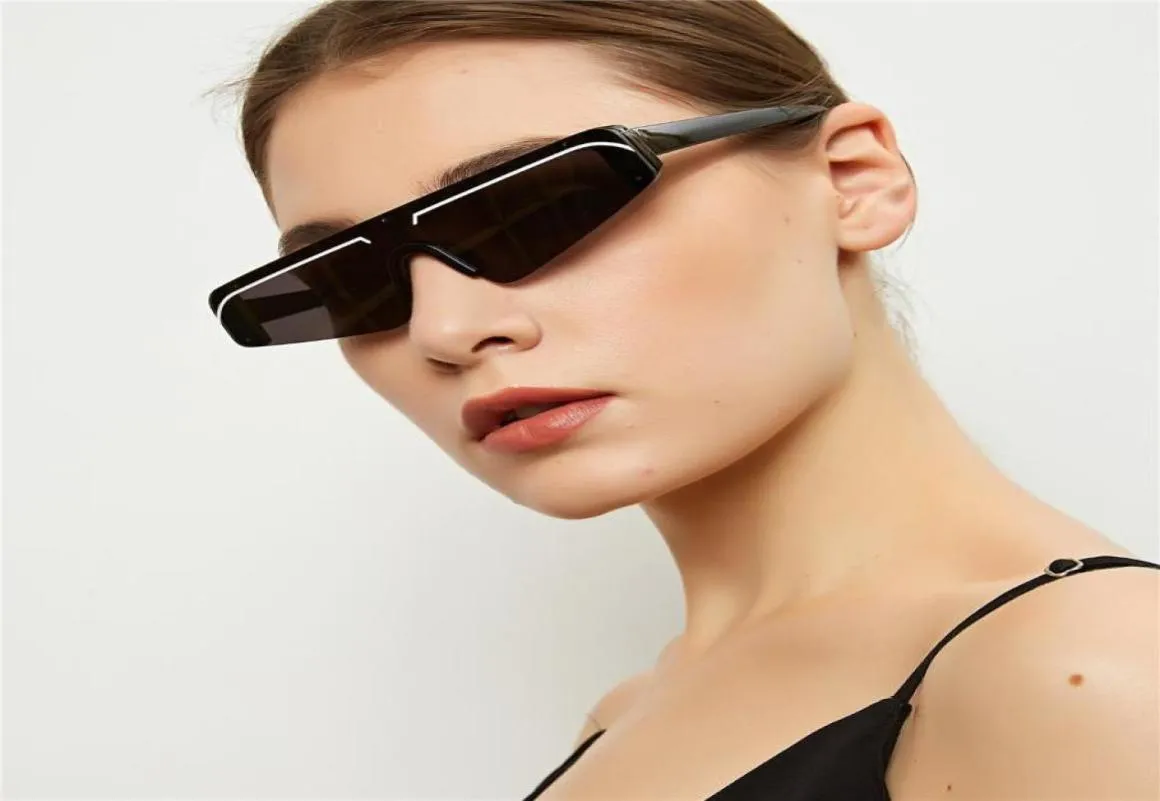 Fashion Women Cat Eye Sunglasses Brand Designer Small Half Frame Glasses Female Male Mirror Sport Siamese Eyeglasses UV40016802491