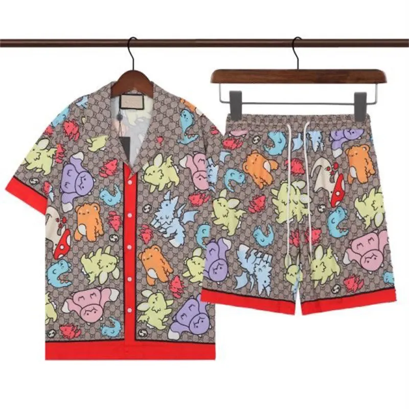 Stylish Hawaiian Designer Men's Casual Shirt Set Floral Alphabet 3D Printed Summer Beach Resort Beach Shirt Set Size M-XXXL #017