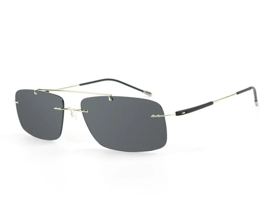 Fashion Designer Sports solglasögon för män Kvinnor Rimless Frame för att köra Fishing Golf Surf Driving Rectangular Polarized TI1233743