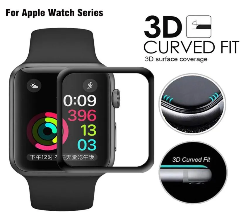 Do Apple Watch 3D Pełne pokrycie kleju Unbroken Screen Protector 38 mm 40 mm 42 mm 44 mm 45 mm 49 mm bąbelek antysprotatch dla Iwatch 2805467