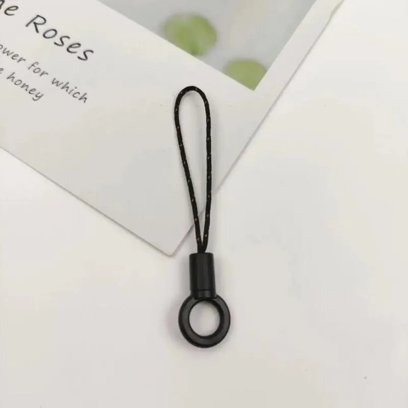 Mobile Phone Lanyard Black Circle Small Rope Head Small Accessories Circle Rope Universal Anti-lost Phone Case DIY Lanyard Keys Party Favor 