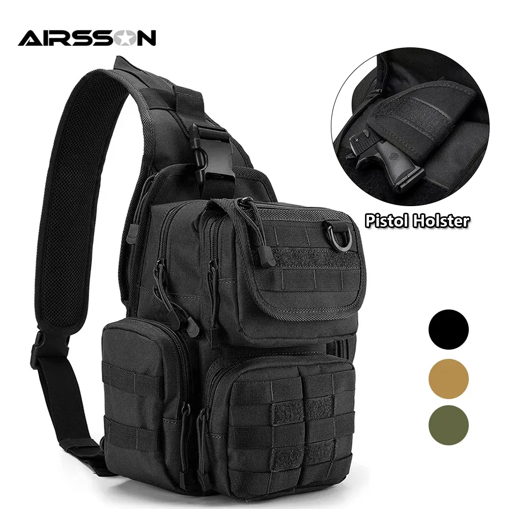 Bags Tactical Shoulder Bag Military Backpack Concealed Pistol Holster Pouch Outdoor Molle EDC Pack For Army Hunting Camping Bag