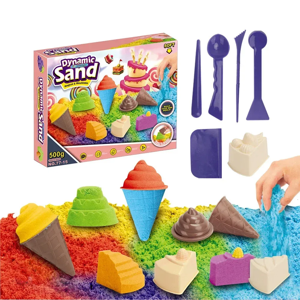 Dynamisch zand Magische klei Educatief speelgoed Kleurrijk strandzand Ruimtezand DIY-vormgereedschap Hydrofoob anti-stressspeelgoed voor kinderen 240321