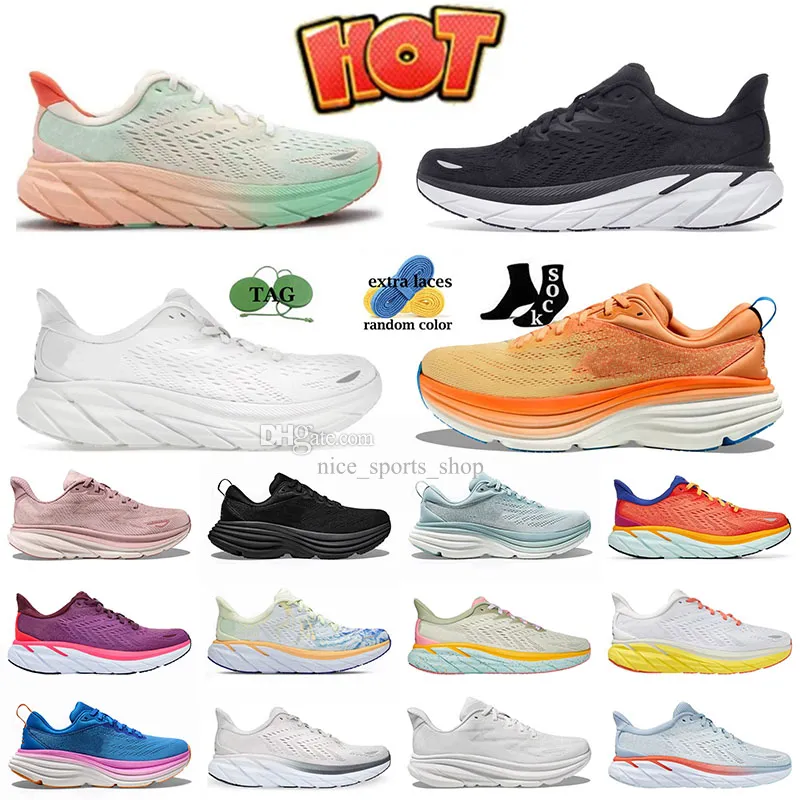 Designer Fashion One Clifton 8 Running Shoes Handing Cyclamen White Athletic Road Men Women Bondi 8 Herr Trainers Clifton 9 X 2 Sports Outdoors Sneakers Dhgate 36-45