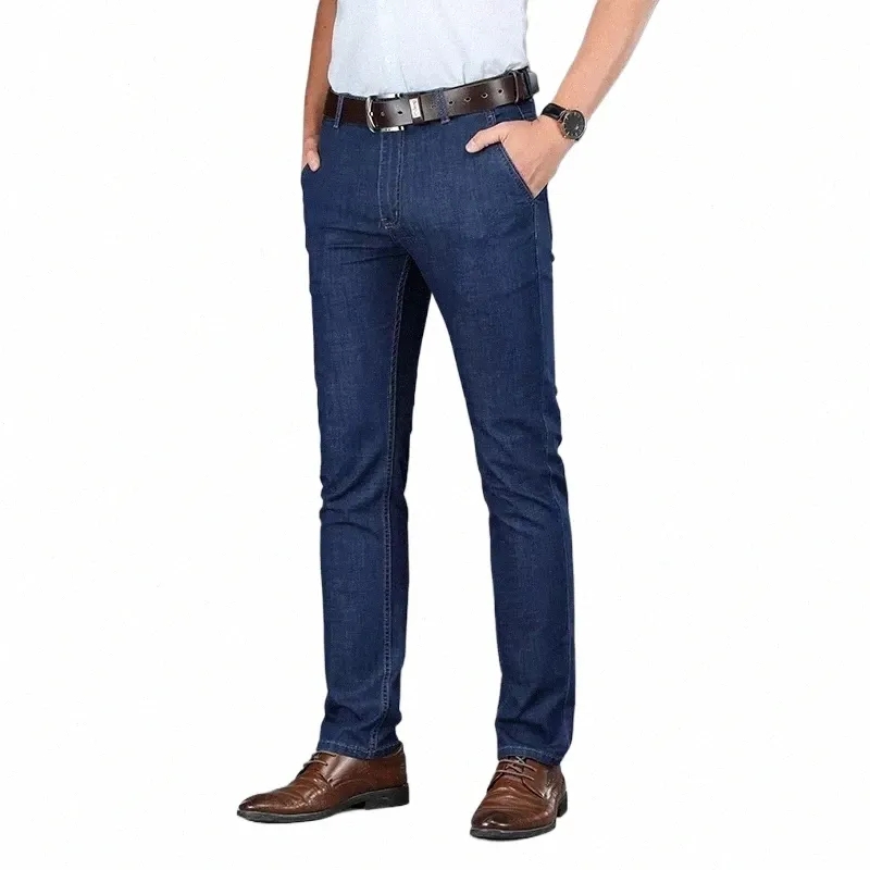 Browon Brand Men Jeans Ny högkvalitativ Cott Byxor Mid Straight Regular i full längd stor stor storlek 29-42 jeans byxor 72pg#
