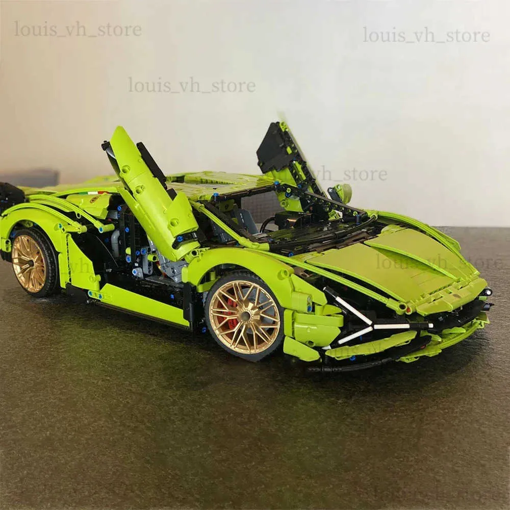 Stok Şampanya Lambo Teknik Araba Fit 42115 Sian Roadster Model FKP37 Kit Model Yapı Taşları Oyuncaklar Noel Noel Hediyeleri T240327