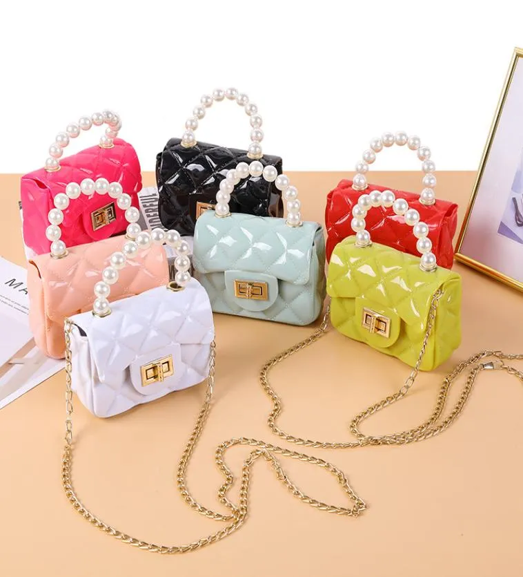 6 Color Kids Shell Bag Korean Style Embossed Pattern Handbag Baby Toddler Girls Crossbody Mini Chain Bags Purse7353912