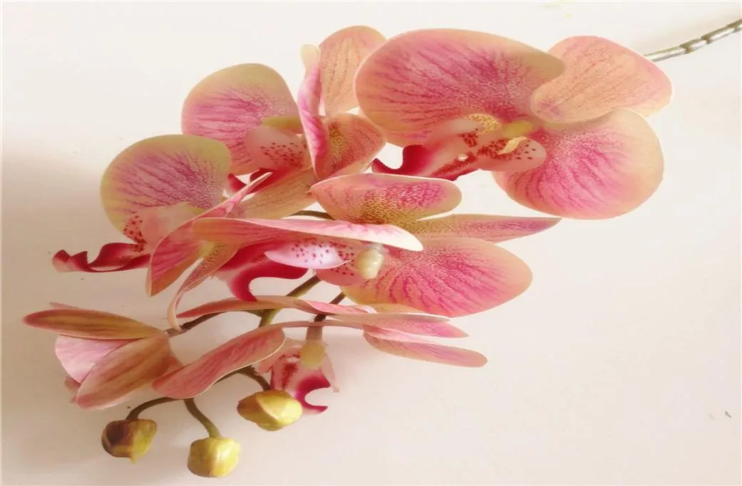 Real Touch orchideebloem nep roze Cymbidium PU 3D plantenorchideeën Phalaenopsis orchideeën voor kunstmatige decoratieve bloemen5442284