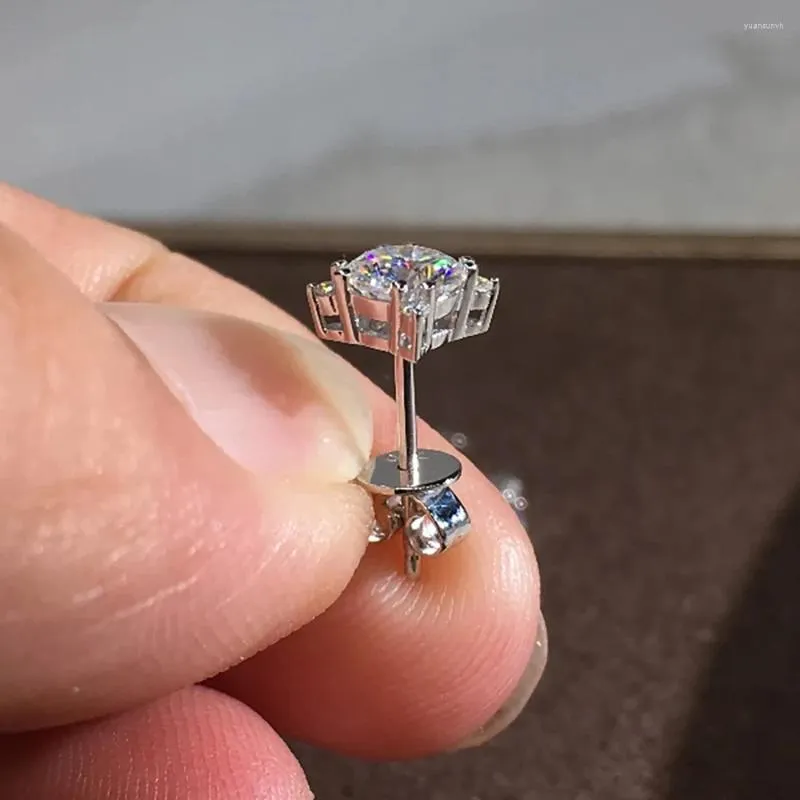 Orecchini pendenti in oro bianco 18 carati da 1 carato per donna presente anniversario di matrimonio festa di fidanzamento diamante moissanite quadrato rotondo da 0,5 ct