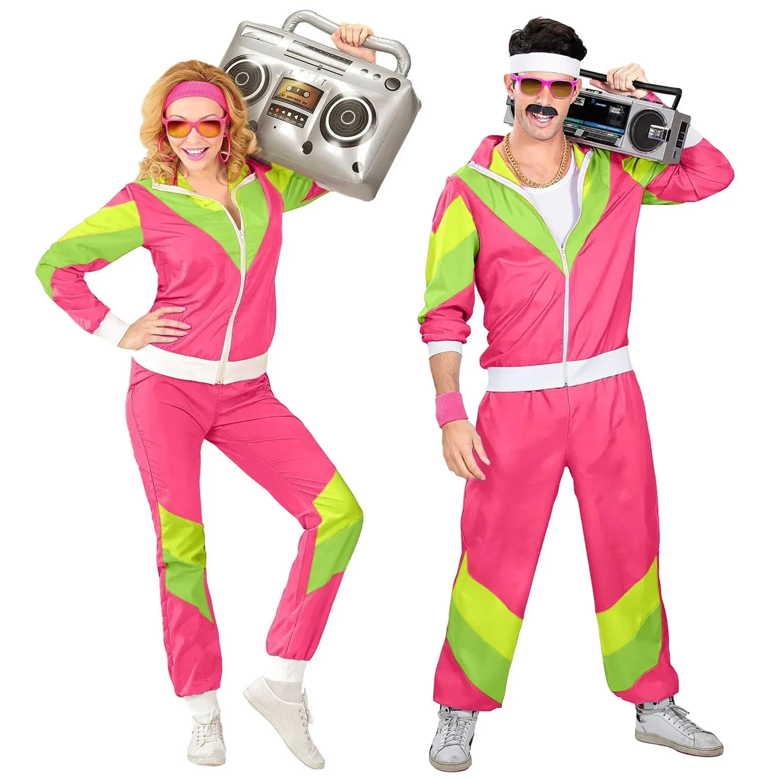 Carnaval Feest Koppels Vintage Jaren '70 Jaren '80 Hippies Kostuums Cosplay Disco Dance Outfits Voor Man Vrouwen 240315