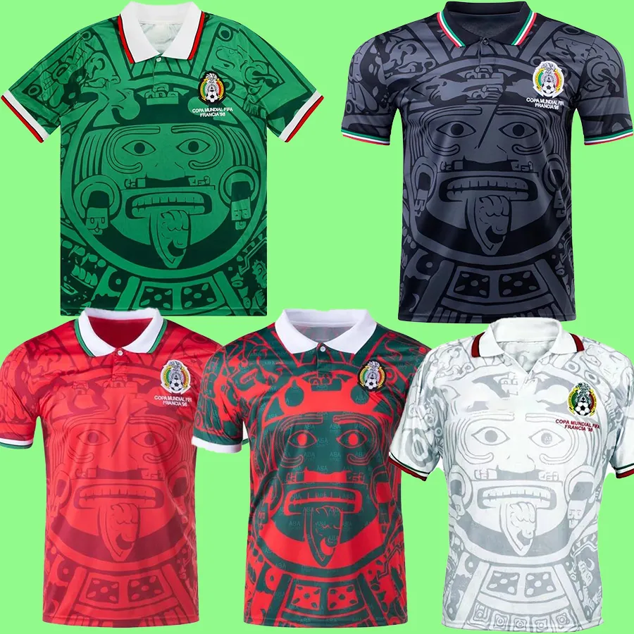 1998 Mexico Retro Soccer Jersey 1986 1994 1998 Hernandez H.Sanchez Camiseta de Futbol Luis Garcia Campos Antiguo Maillot Marquez 2006 2010