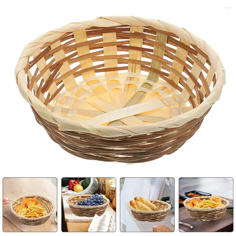 Set di stoviglie da 5 pezzi Contenitori da dessert Bamme di frutta in bambù tessera per il portatore di porzione da cucina desktop