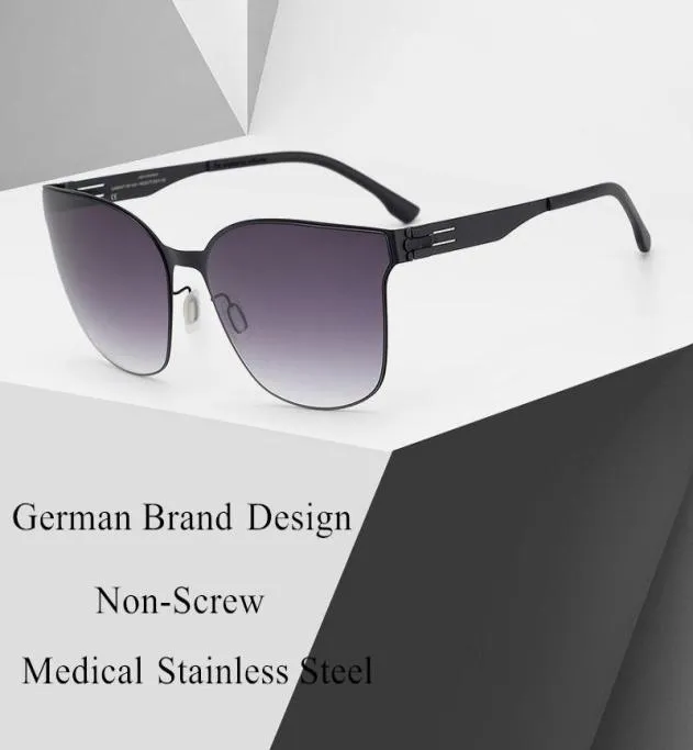 Solglasögon 2021 tyska varumärkesdesignmän Polariserade nonscrew rostfritt stål solglasögon ram superljus glasögon 6505702