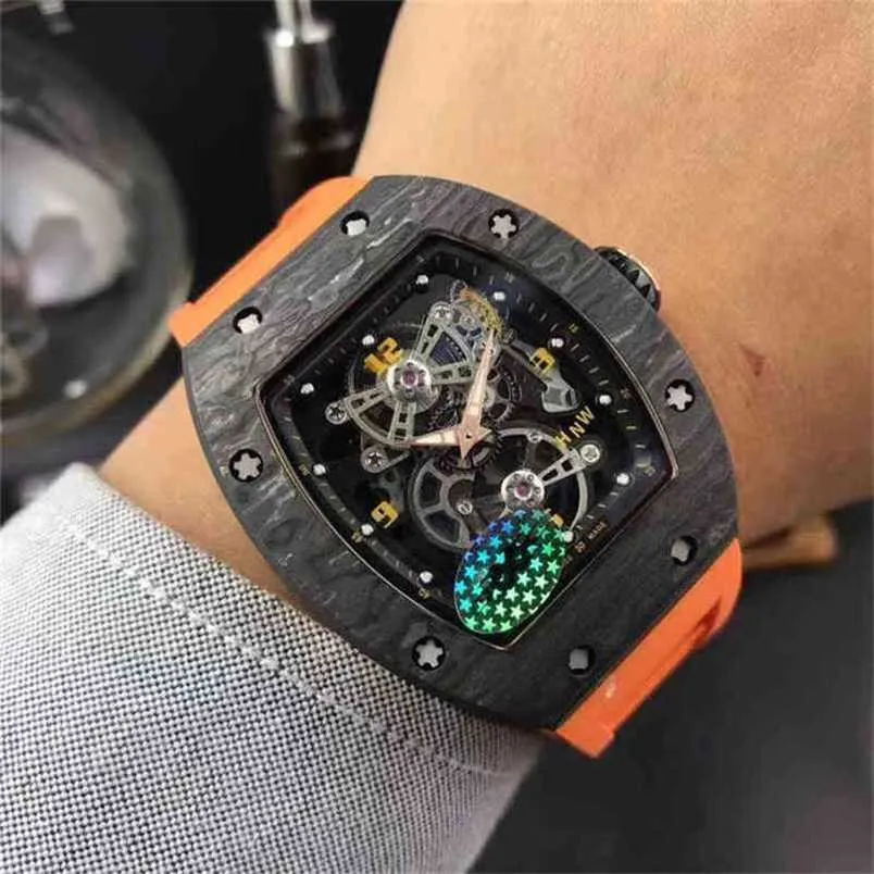 Richrsmill Watch Swiss Watch vs Factory Carbon Fiber Automatic Luxury Watch防水日ビジネスレジャーRM17-01カーボンファッション4ATX7Y7S