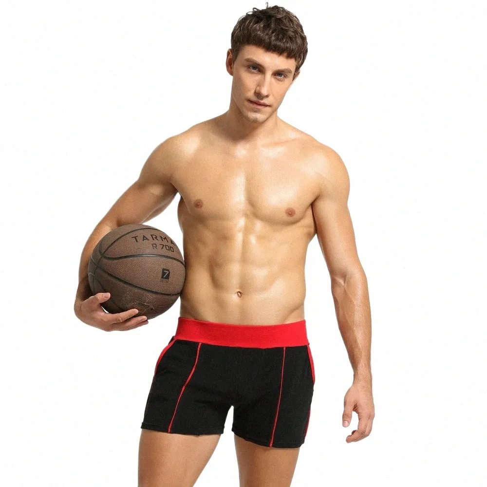 Seobean Men's Gym Running Workout Shorts Lounge Underwear Moisture-Wicking Cott Blend Underwear Lell-Ctrol Sexig Boxer M5GF#