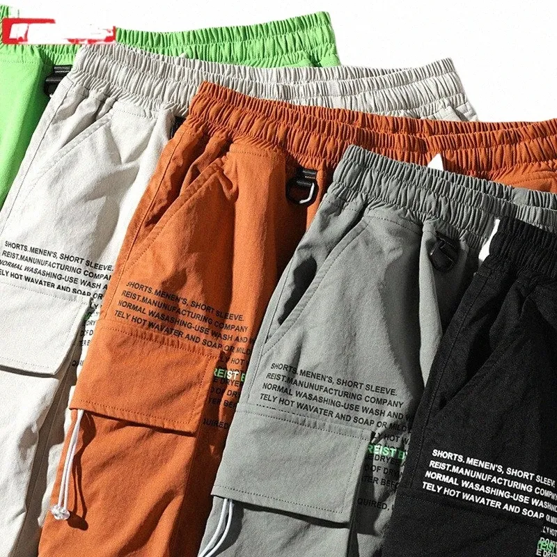 FGKKS Brand Men Trend Cargo Shorts pour hommes imprimement Pocket Summer Nouveau Fi décontracté Male J2LJ # #
