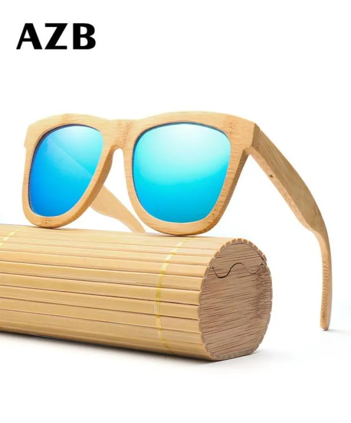 Óculos de sol de bambu de madeira vintage masculinos mulheres polarizadas de óculos feitas à mão com caixa uv400 retro tons de design óculos