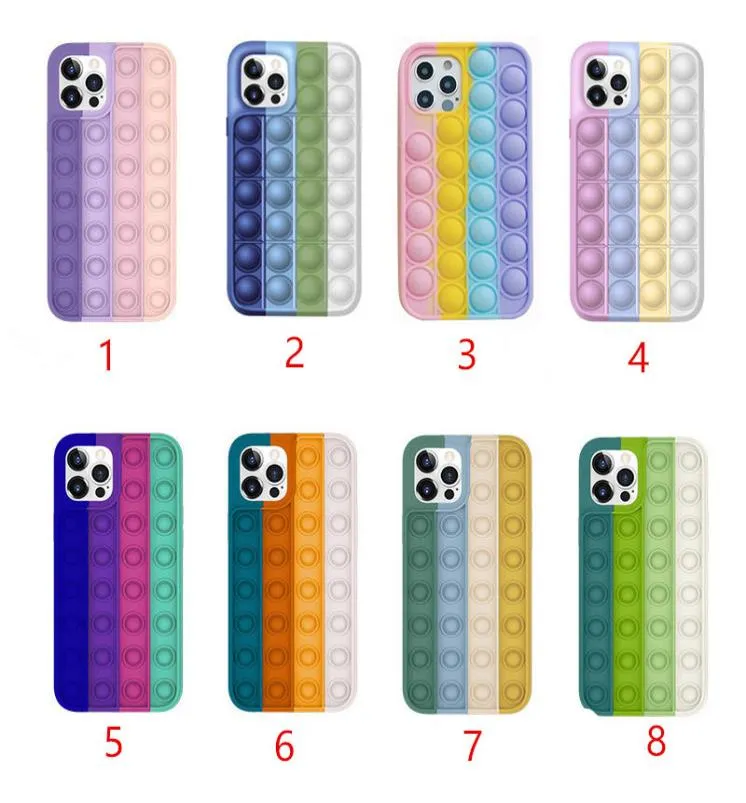 Case di telefonia cellulare in silicone per iPhone 12 mini pro max 11 6 7 8 più se pop it giocattoli push bubble1929167