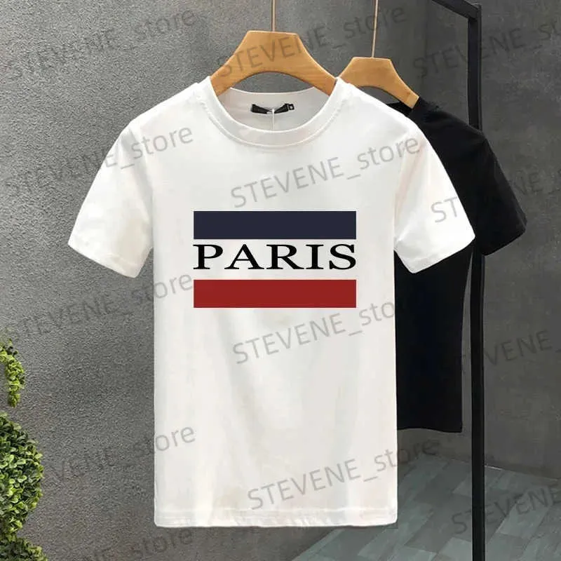 Heren T-shirts 2024 Nieuwe Parijs Mode Creativiteit Nieuwe Lente Zomer Persoonlijkheid T-shirt Voor Heren Luxe Afdrukken T-shirt Man T-shirt Vrouw T240325