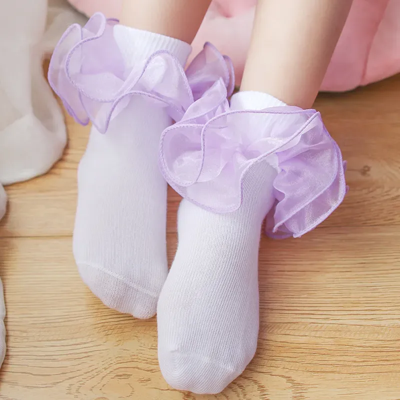 Kids Baby Socks Girls Cotton Lace Three-dimensional ruffle Sock infant Toddler socks Children clothing Christmas Gifts M3214