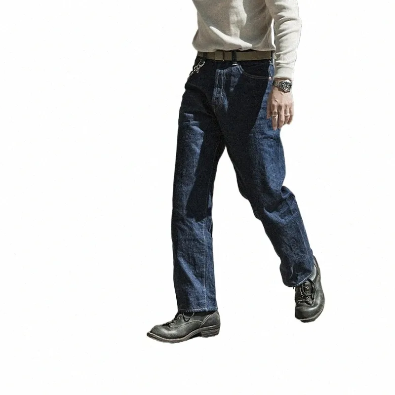 BRS Modelo da Segunda Guerra Mundial Jeans Masculino Shrink-To-Fit 44801XX Raw Seage Denim Calças Rígidas Y4zx #