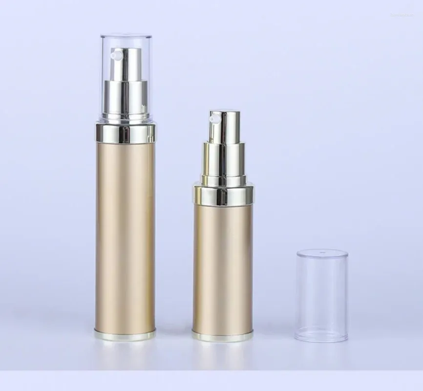 Aufbewahrungsflaschen, 30 ml, goldfarben, Airless-Kunststoff-Lotionflasche mit Pumpe, kann für kosmetische Sprühgeräte oder Verpackungen verwendet werden