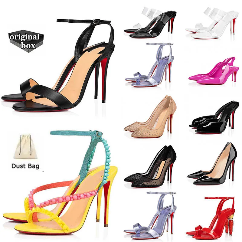 2024 BOMBAS DE DESIGNER SAPOS DE ALTO DO VESTIMENTO RED RED RED SOBRE STILETTO ABRILENTE PEEP-POES PONTES PONTO SLINGBACK SLINGBACK MOLHO DE LUMURO DE LUBREOMENTO DE RORBROME