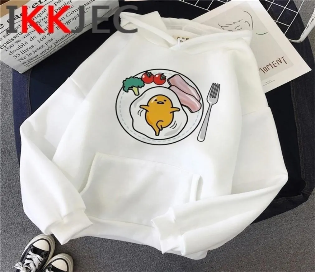Japansk anime Gudetama söta roliga tecknade hoodies kvinnor kawaii ägg grafiska tryck streetwear tröja harajuku hoody kvinnlig y204573197