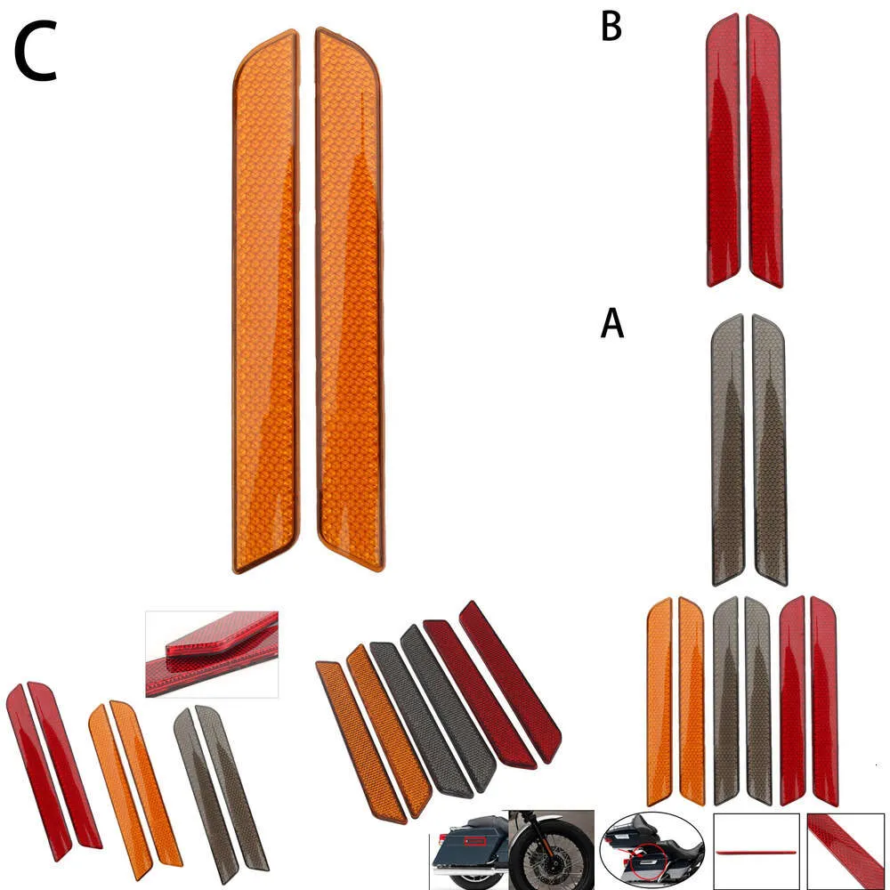 新しい1pair新しいオートバイフロントフォークレッグリフレクターの安全警告ハーレーラッチの警告ハードサドルバッグサイド視認性HD