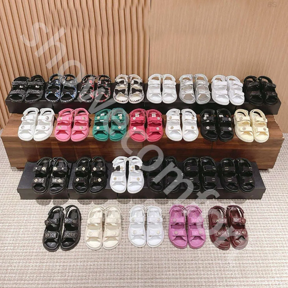 6s Designer Women Sandals High Quality Womens Slides Crystal Calf leather Casual shoes quilted Platform Summer Beach Slipper 35-42 With box and Shopping bag