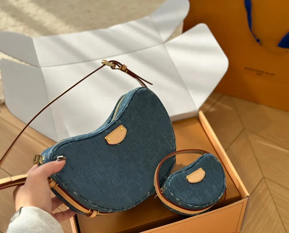 Croissant Designer Women Denim Limited Rame Bag worka pod pachami ramion torebka torebka krzyżowa torebka zero portbacy M46828