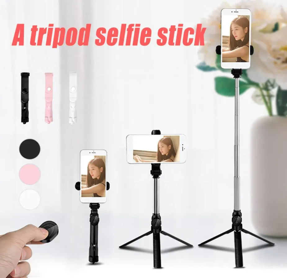 XT10 Selfie Stick Bluetooth Mini treppiede Selfie Stick allungabile Autoritratto portatile con otturatore remoto Bluetooth per iPhone An6826149