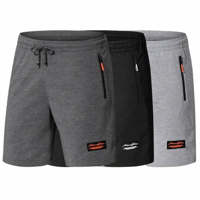 summer Casual Shorts Men High Quality Letter Printed Zip Large Pocket Basketball Short Outdoor Gym Running Loose Half Pants Male T0Bg#